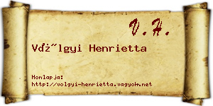 Völgyi Henrietta névjegykártya