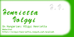 henrietta volgyi business card